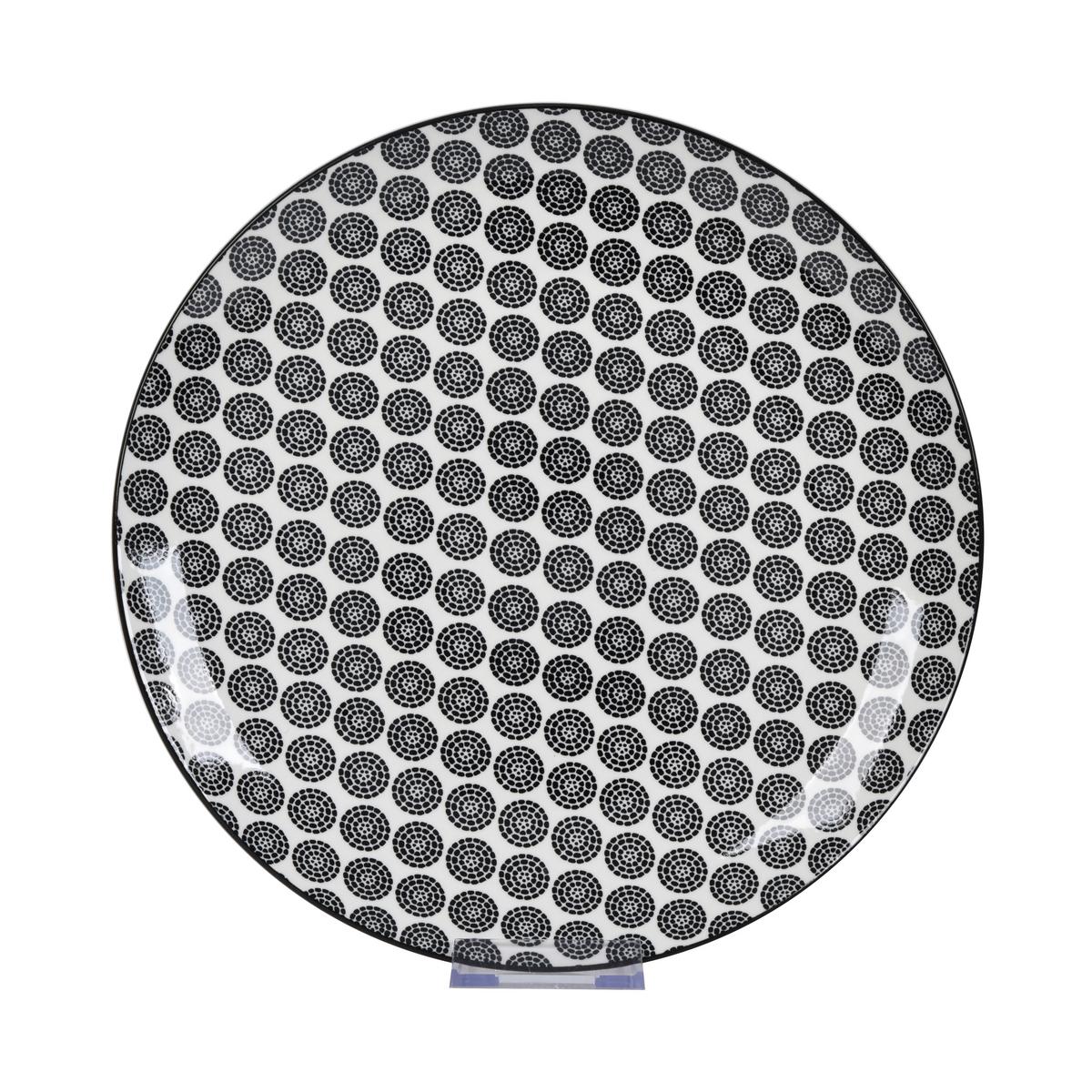 Speiseteller Shiva Schwarz/Weiss - Weiss/Schwarz, Lifestyle, Keramik (27/2,cm) - Mömax