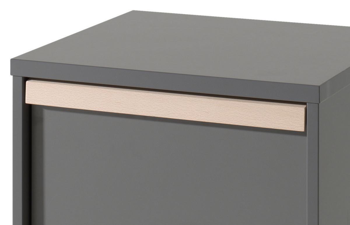 Rollcontainer London Anthrazit - Anthrazit/Buchefarben, MODERN, Holz/Holzwerkstoff (48,1/60/44cm) - Vipack