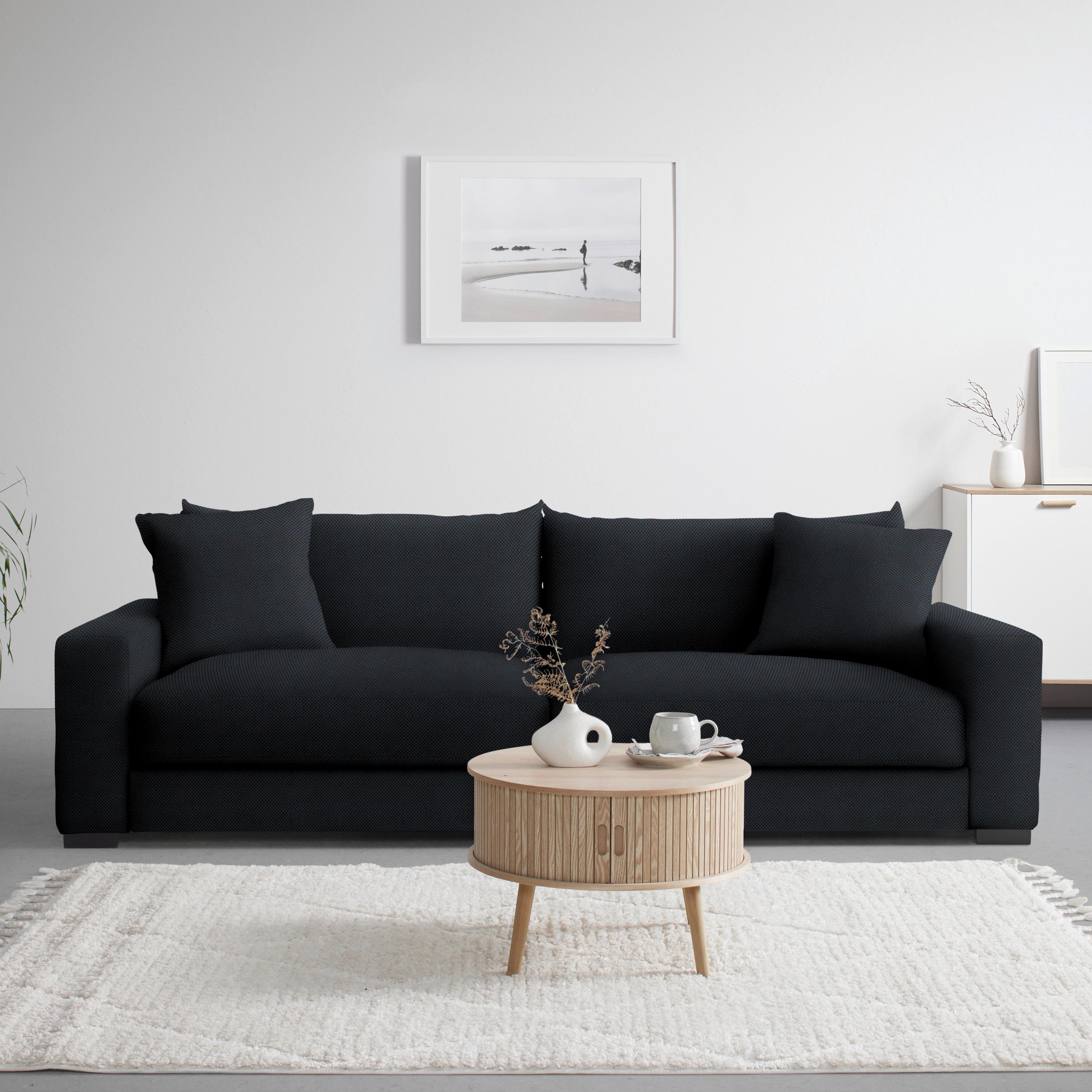 Bigsofa Pedro Schwarz - Schwarz, MODERN, Holz/Holzwerkstoff (261/83/124cm) - Mömax
