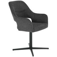 Naslanjač Salin, Siva - temno siva/črna, Trend, kovina/tekstil (56/86/63cm)