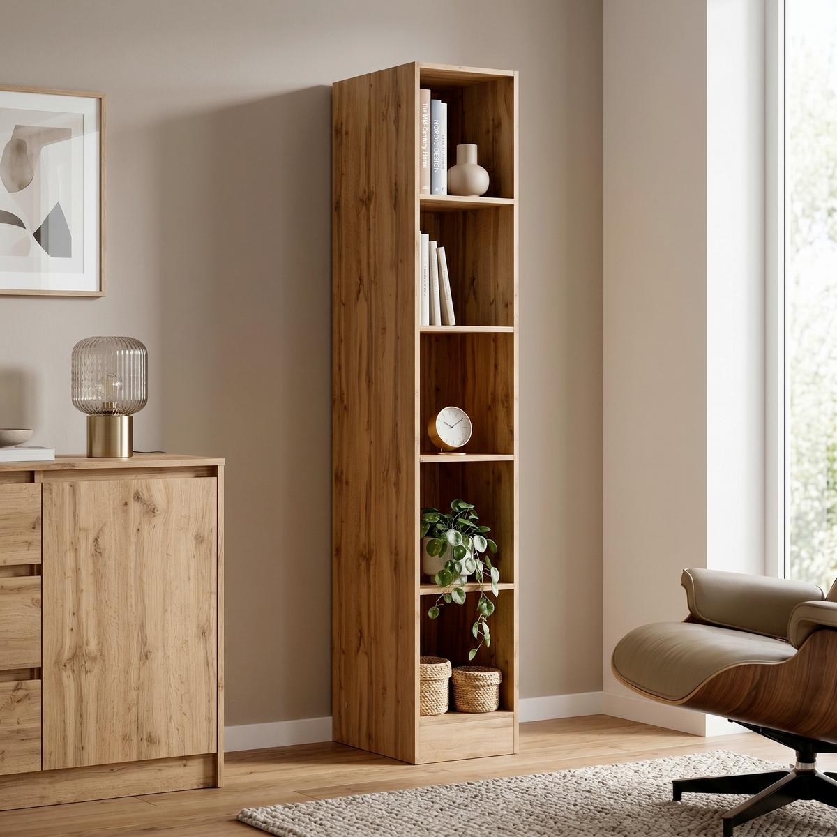 Regal Meran ca. 30x200x60 cm Eiche Wotan - Eiche Wotan, LIFESTYLE, Holzwerkstoff (30/200/60cm) - Held