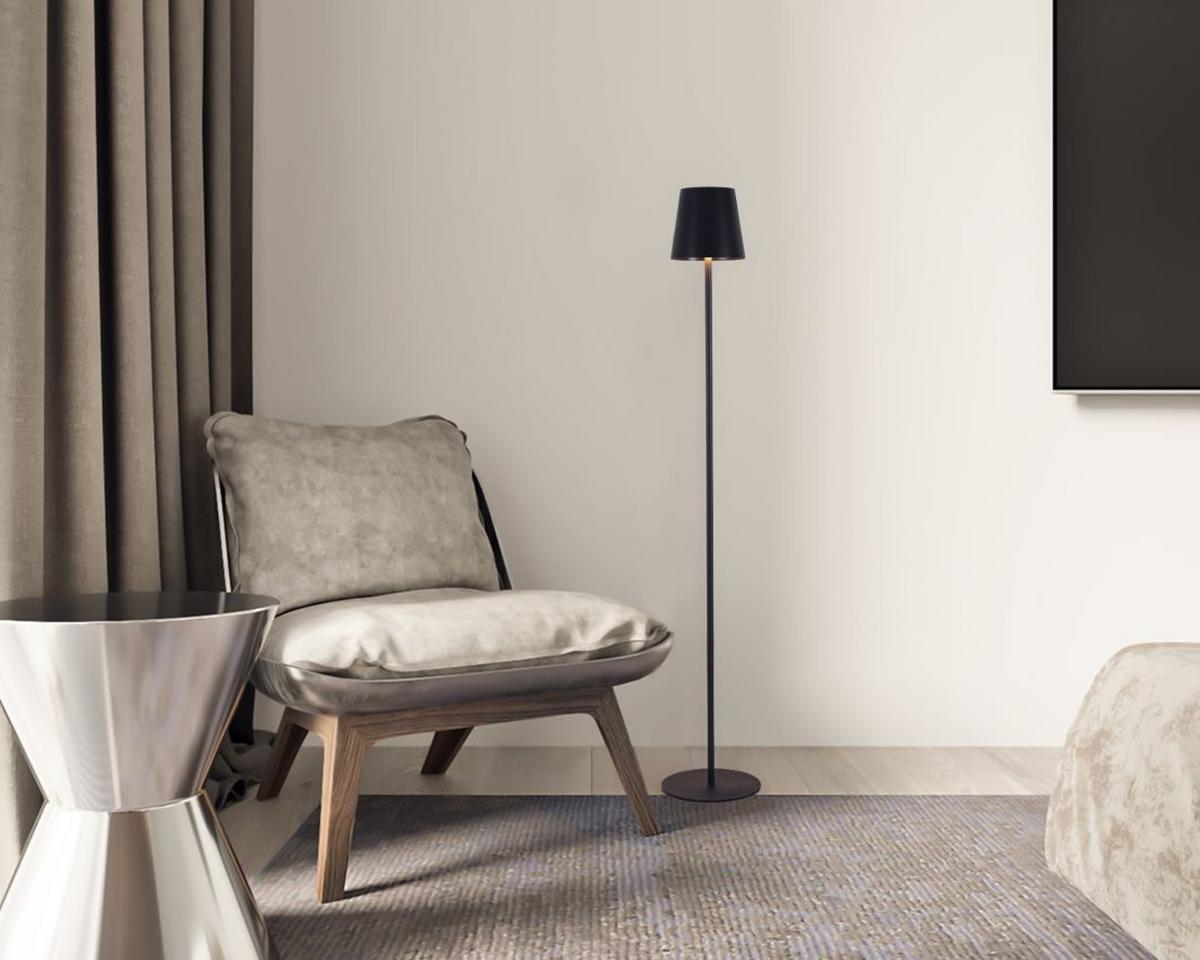 AKUMULATOROWA LAMPA STOJĄCA FORT LAUDERDALE *SBN* - czarny, Konventionell, tworzywo sztuczne/metal (22/130cm) - Novel