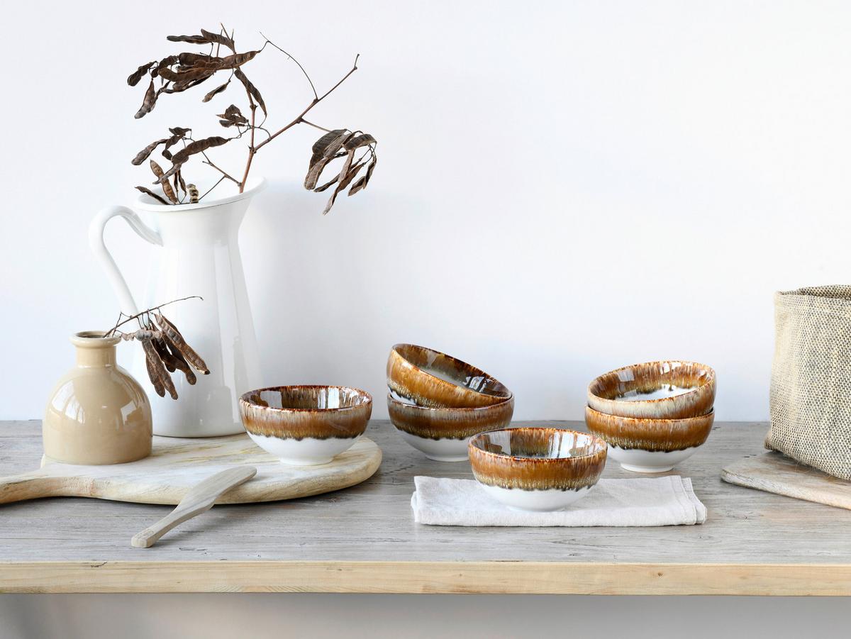 Set Skodelic Za Omake Cascade Brown, 6-Delni - bela/barve brona, Design, keramika (11,5cm) - Creatable