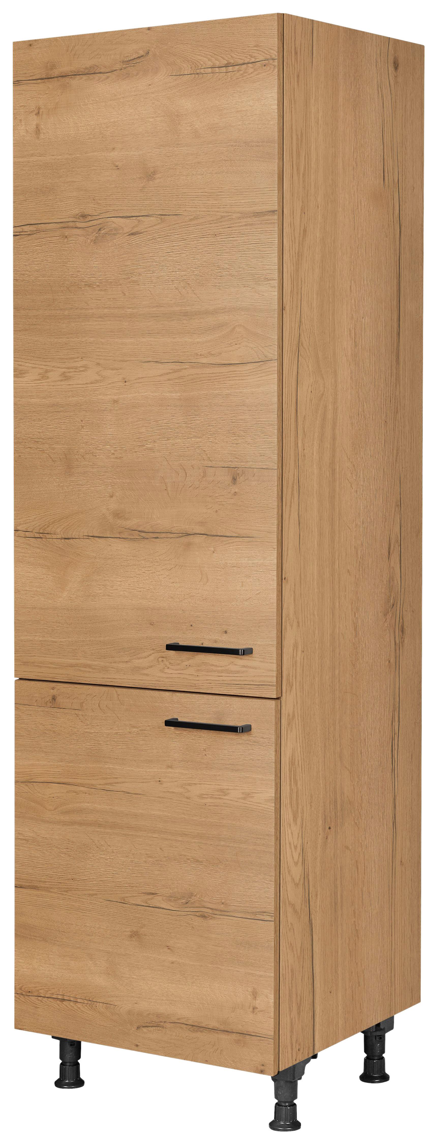 Geräteumbauschrank Structura Eiche - Eichefarben/Schwarz, MODERN, Holzwerkstoff/Metall (60/216,6/58cm) - Nobilia