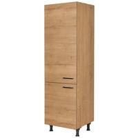 Geräteumbauschrank Structura Eiche - Eichefarben/Schwarz, MODERN, Holzwerkstoff/Metall (60/216,6/58cm) - Nobilia