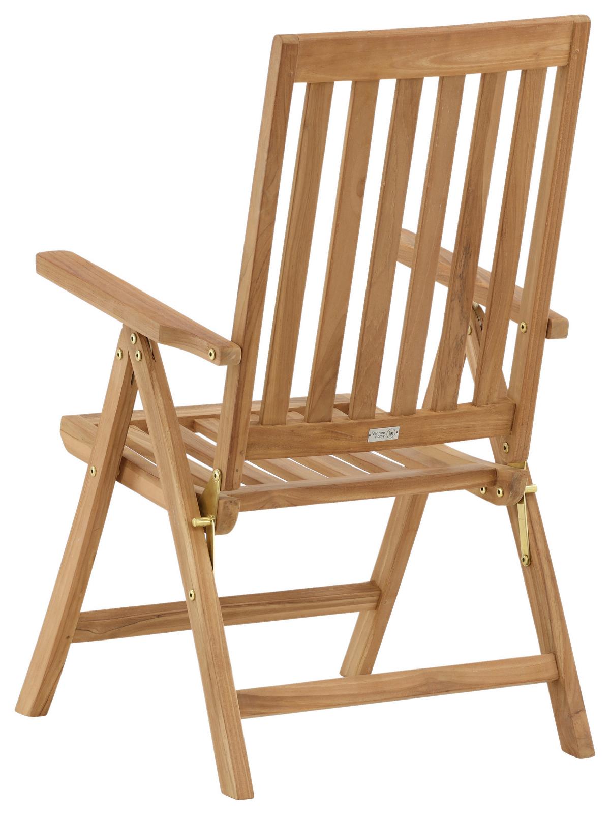 Klappstuhl Kenya ca. 62x105x73 cm Teakholz - Teakfarben, KONVENTIONELL, Holz (62/105/73cm) - Gardenson