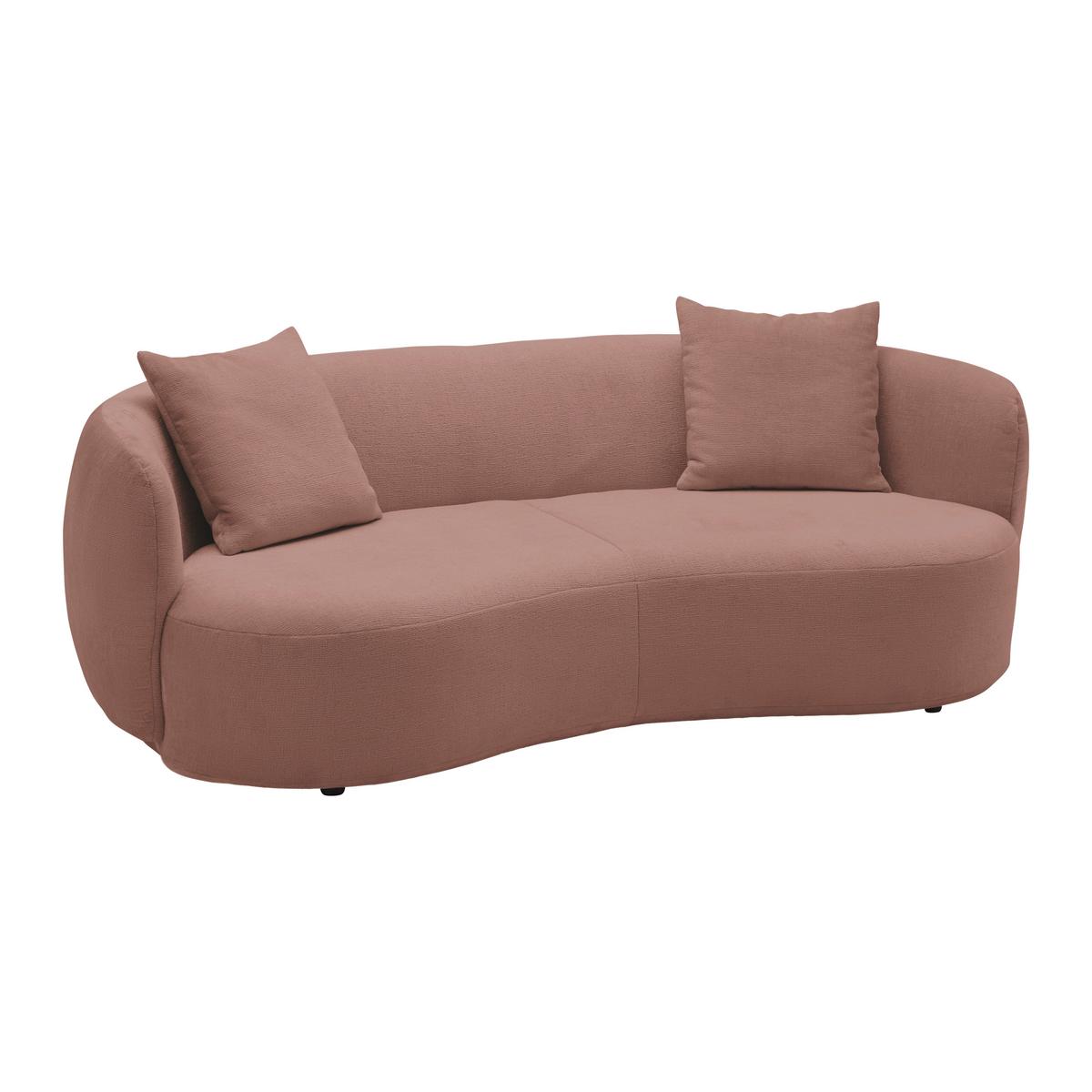 Bigsofa Leonas Rosa - Schwarz/Rosa, MODERN, Kunststoff/Textil (235/72/110cm) - Premium Living