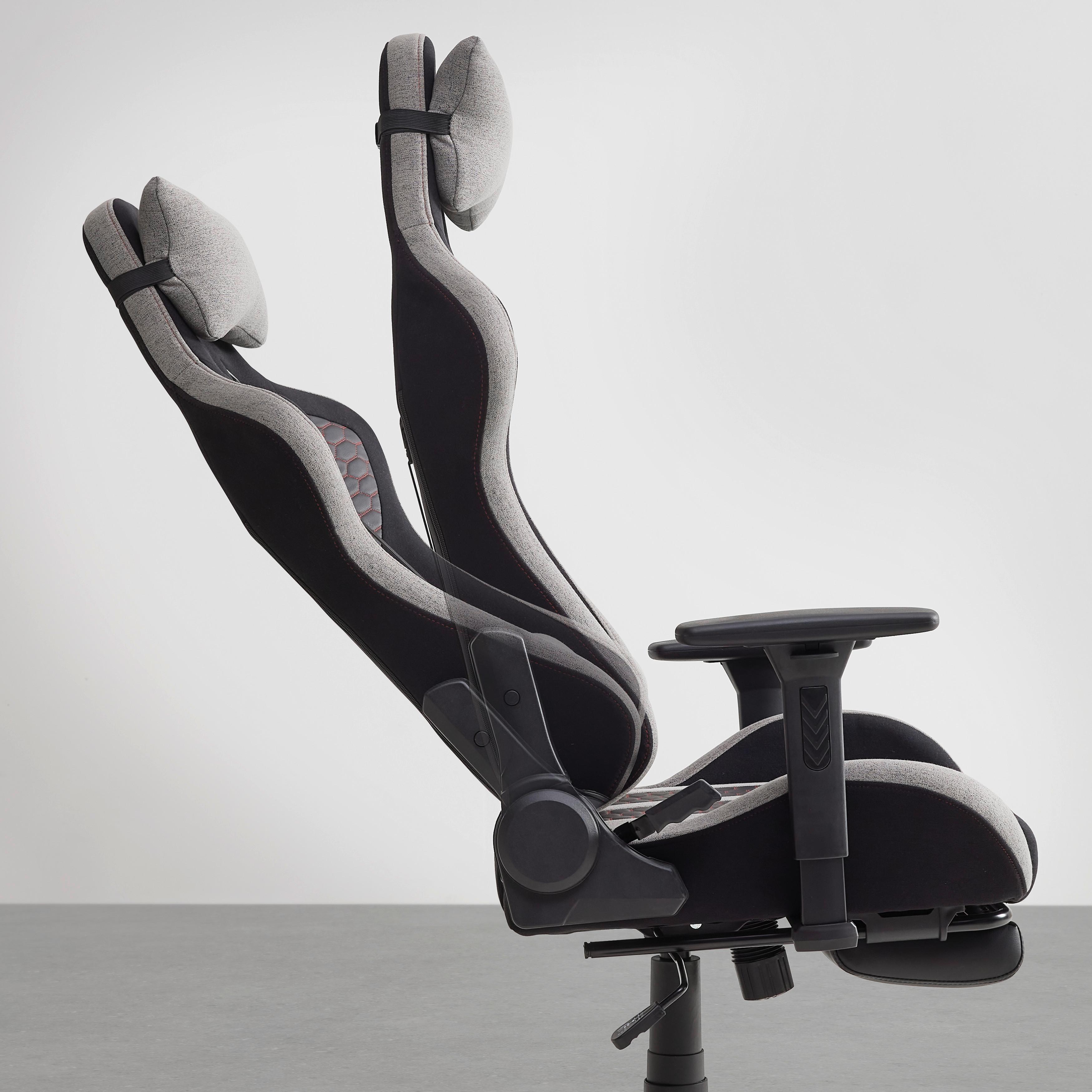 GAMINGSTOL RACER II -EXKLUSIV- - grå/svart, Modern, metall/textil (63/114/62cm) - Mömax