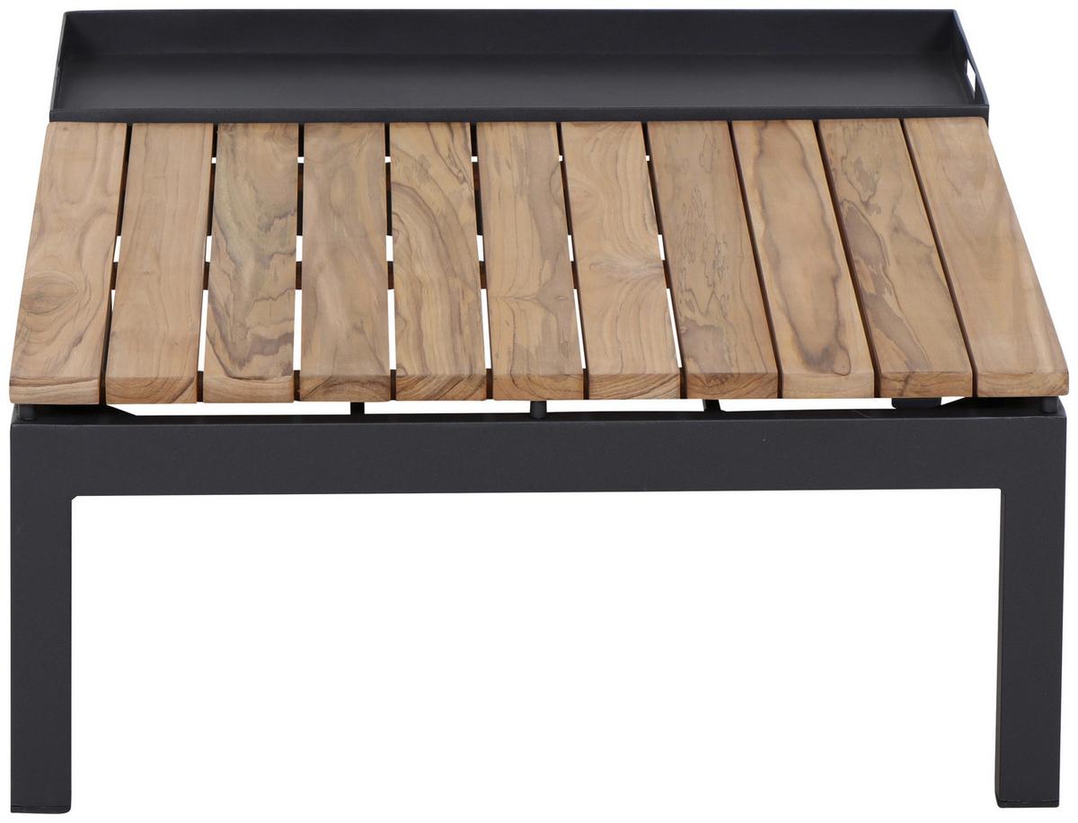 LOUNGETISCH M04118 - Anthrazit/Teakfarben, MODERN, Holz/Metall (102/70/27,5cm) - Siena Garden