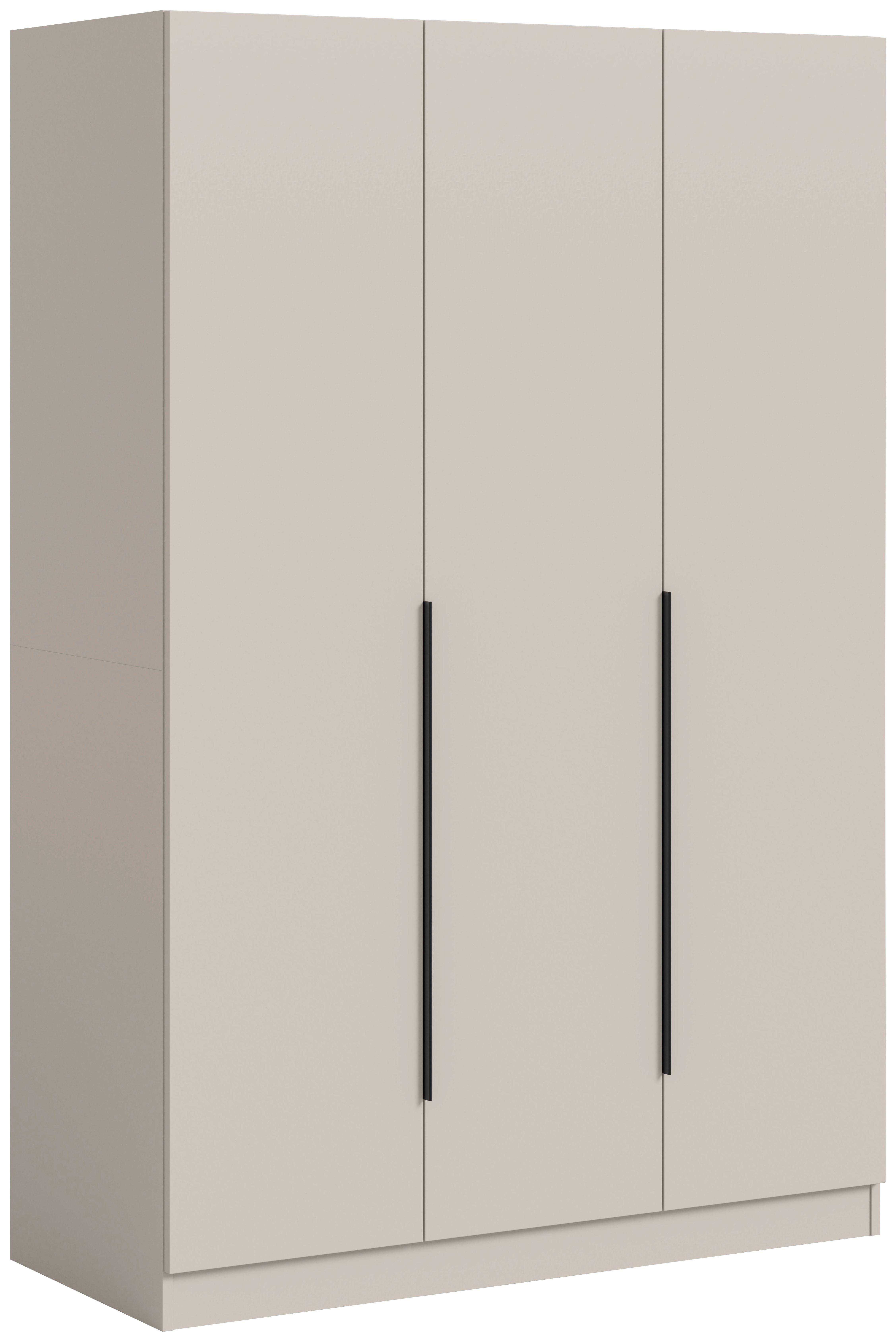 Drehtürenschrank KOPENHAGEN Kaschmir - Kaschmir/Schwarz, MODERN, Holzwerkstoff/Kunststoff (120/181/52cm) - Livetastic