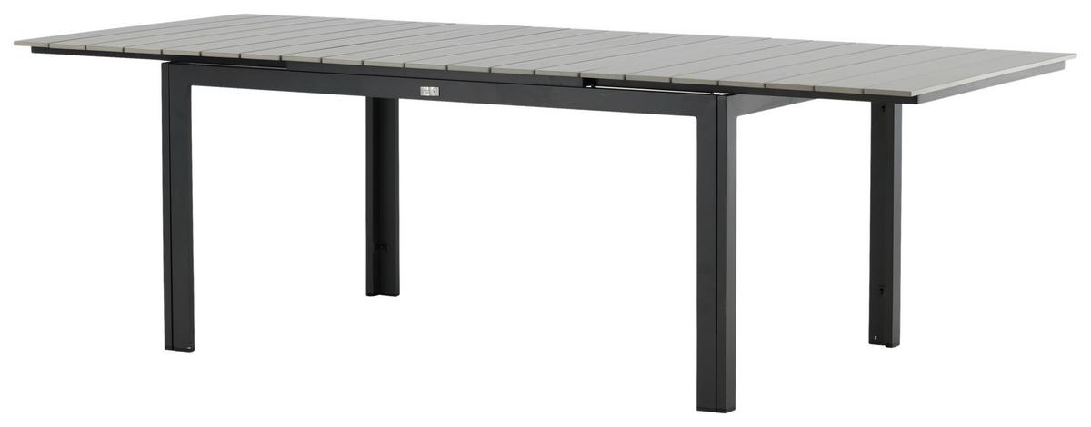 Gartentisch Levels ca. 160x100x75 cm Grau/Schwarz - Schwarz/Grau, KONVENTIONELL, Metall (160/100/75cm) - Gardenson