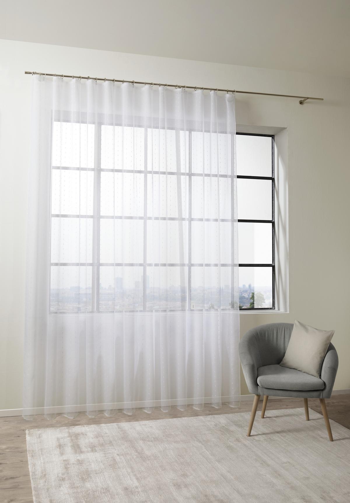 Készfüggöny Lisa 300/245 - fehér, Romantik / Landhaus, textil (300/245cm) - Modern Living