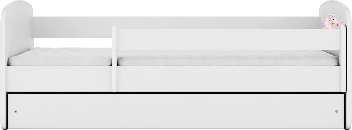 Otroška Postelja Babydreams, Bela, 80x160cm - bela/barve breze, Moderno, tekstil/leseni material (80/160cm) - MID.YOU