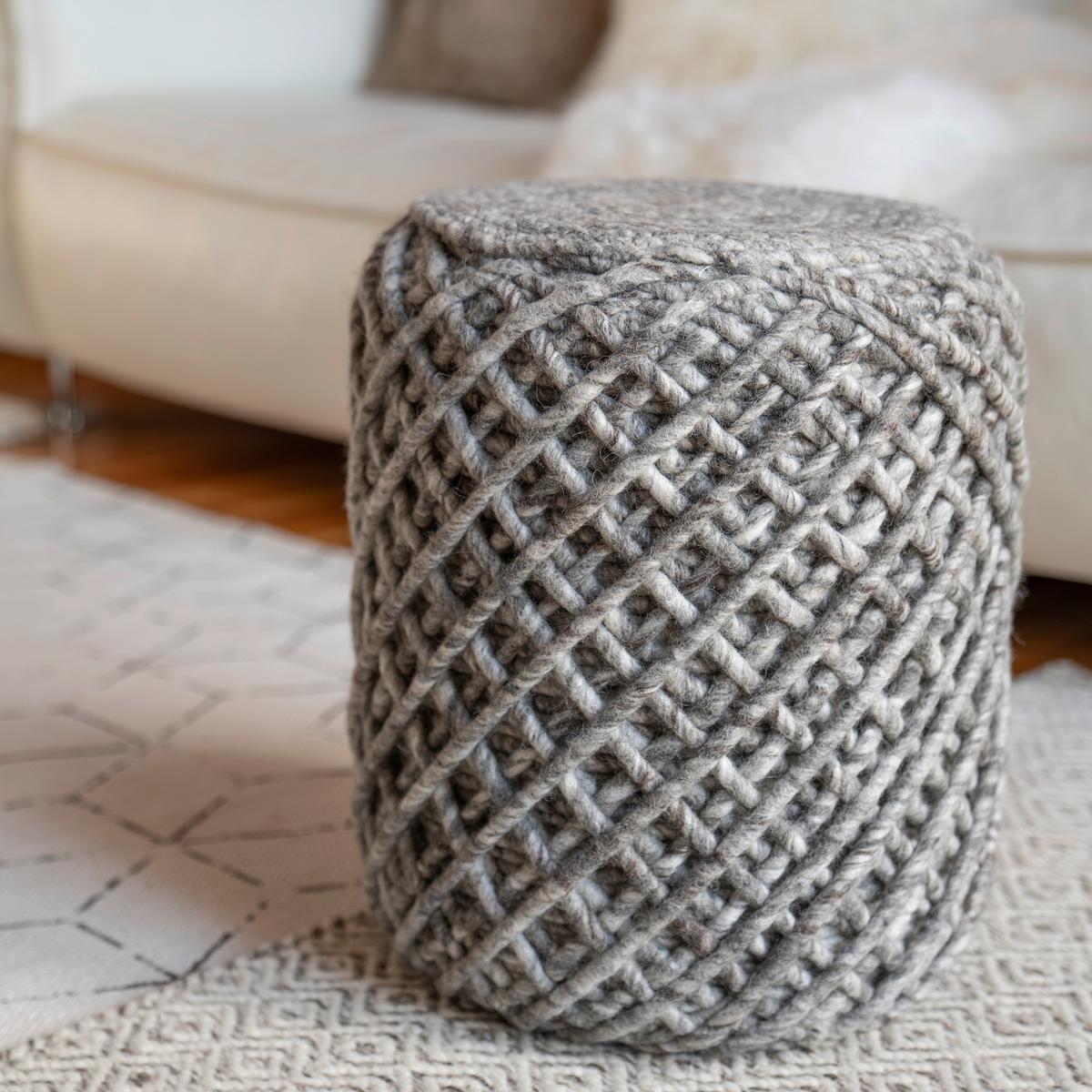 Pouf Pour Royal - Silberfarben, Trend, Textil (40/40cm) - Novel