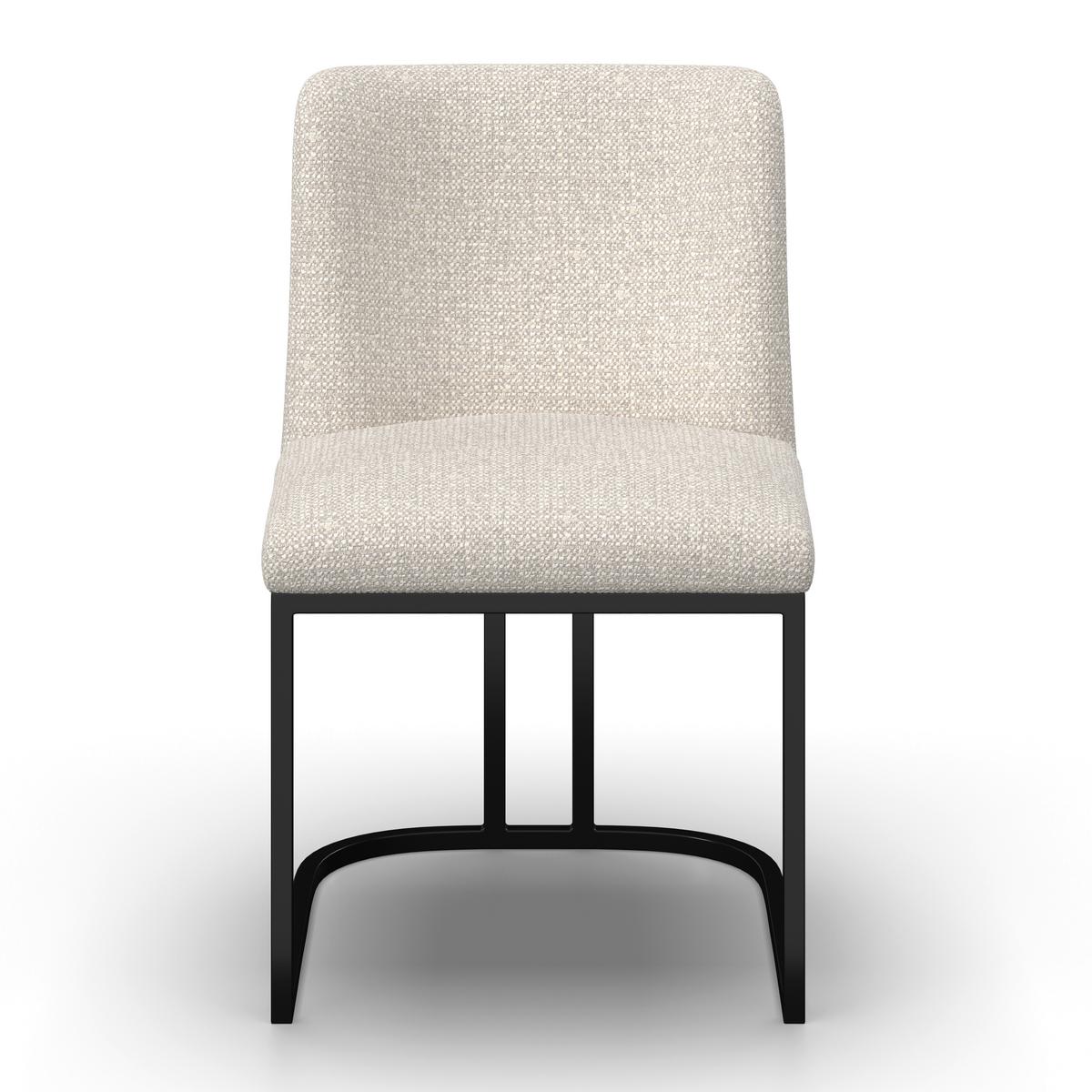 Stuhl Liara Hellgrau Webstoff Gepolstert - Hellgrau/Schwarz, MODERN, Holz/Textil (52/81,5/57cm) - Bessagi Home