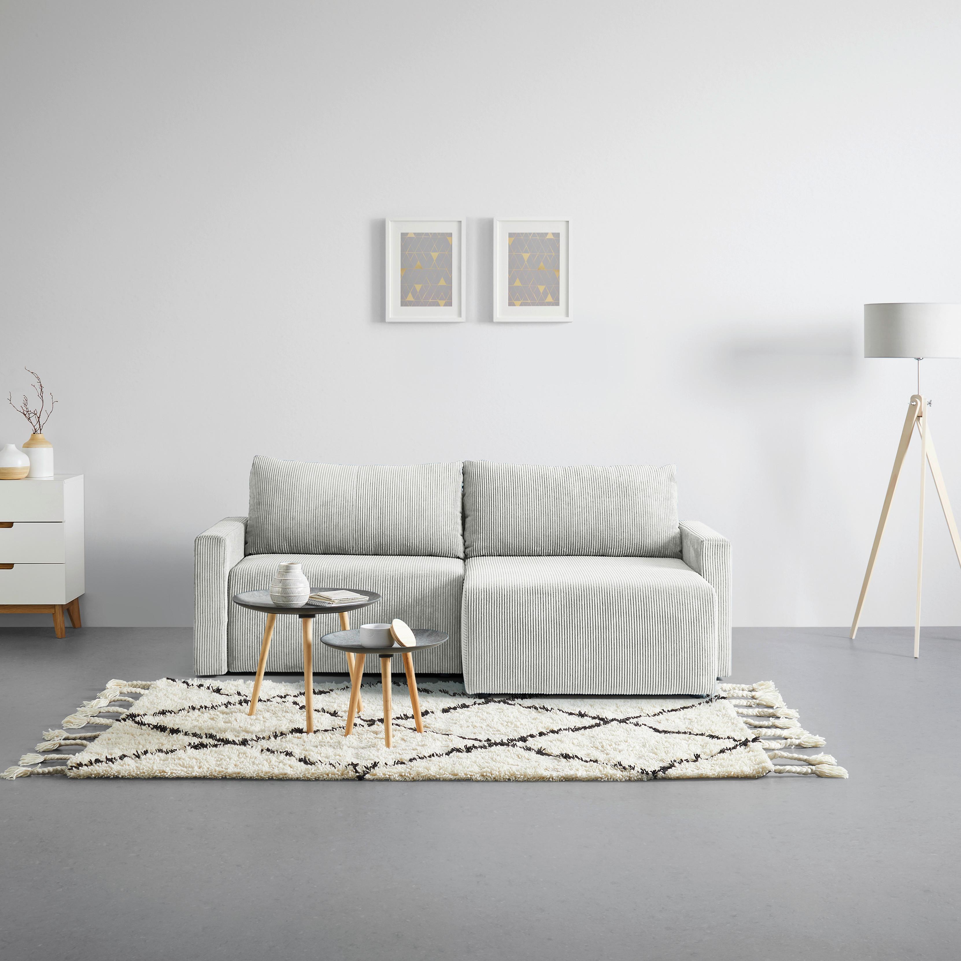 Ecksofa Dios Beige - Beige/Schwarz, MODERN, Holz/Kunststoff (228/91/146cm) - Based