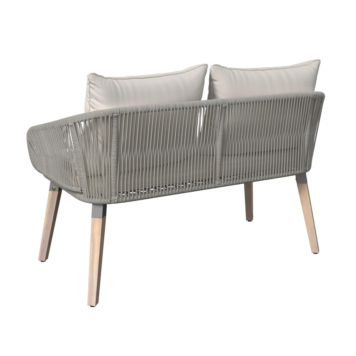 Loungegarnitur Elodie Grau Echtholz/Textil - Greige/Creme, Modern, Holz/Kunststoff - Bessagi Garden