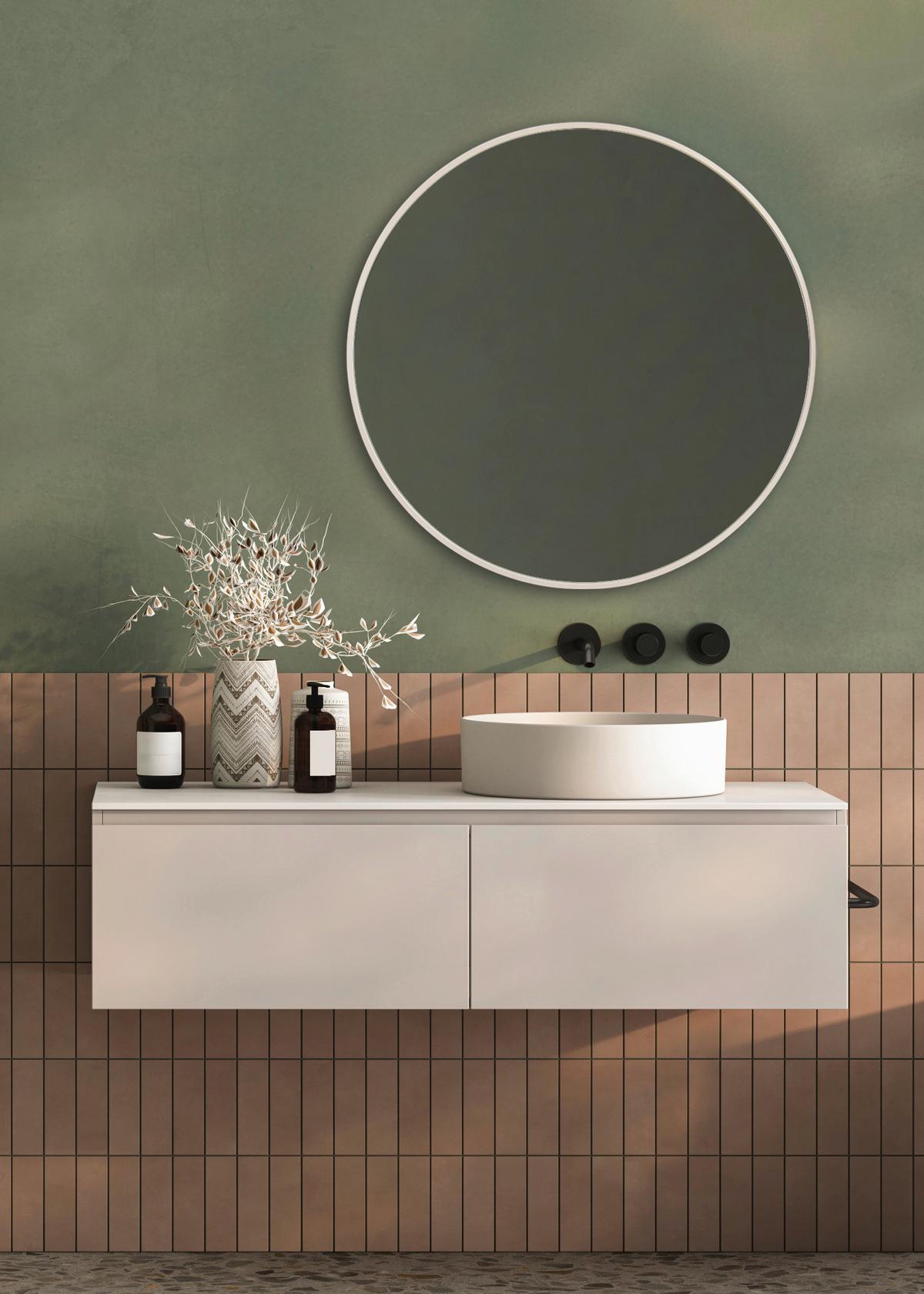 Spiegel Britt Sandfarben Ø ca. 70cm - Sandfarben, MODERN, Glas/Metall (70cm) - Mömax