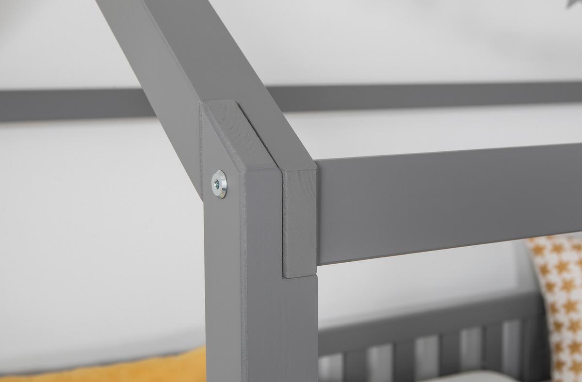 Ausziehbett Holz Duo ca. 100x200 cm Kiefer Hellgrau - Hellgrau/Naturfarben, MODERN, Holz/Textil (100/200cm) - MID.YOU