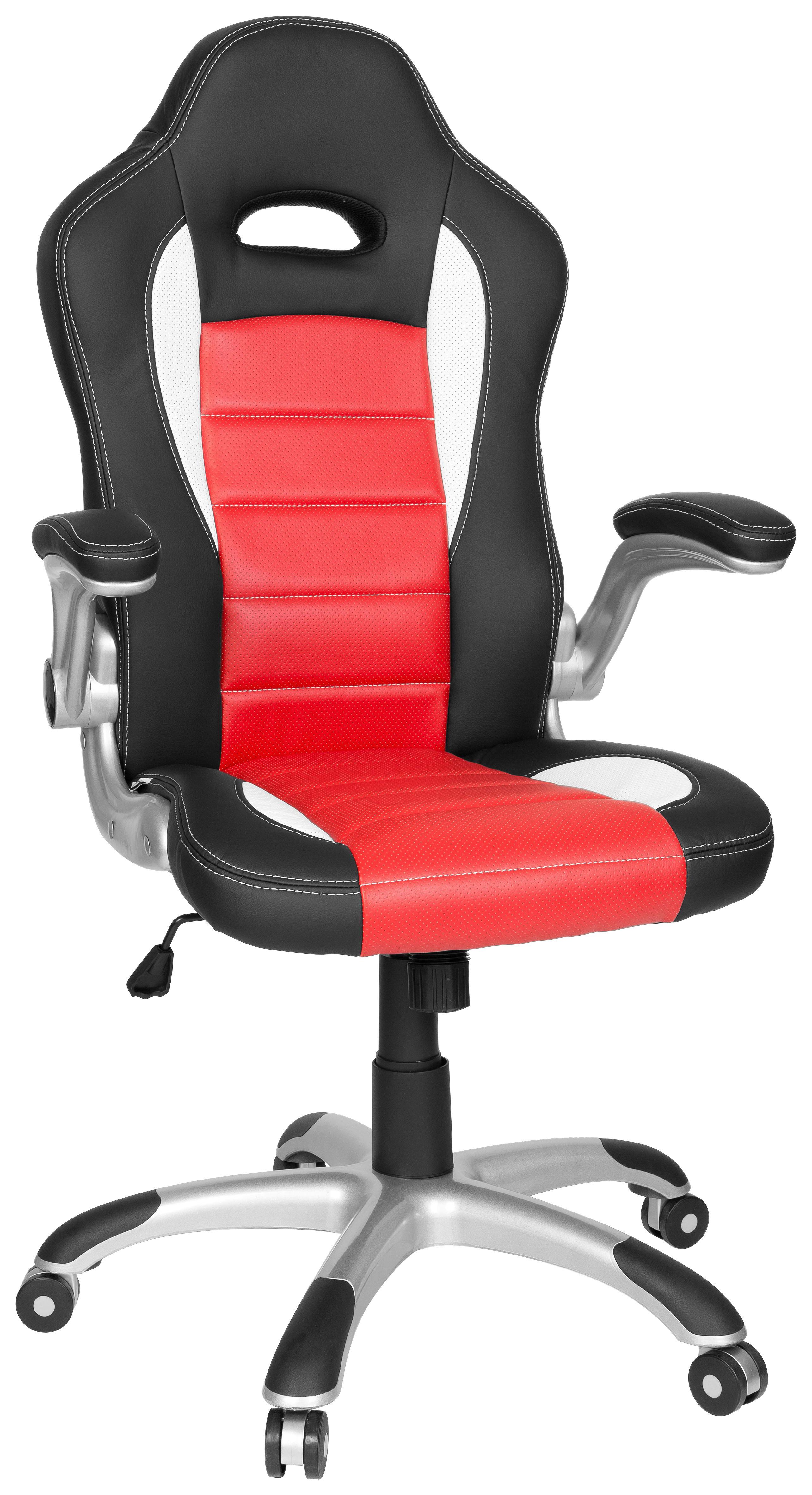 Gaming Stol Game Sport, Črna, Rdeča, Bela - rdeča/črna, Moderno, umetna masa/tekstil (64/118/57cm) - MID.YOU