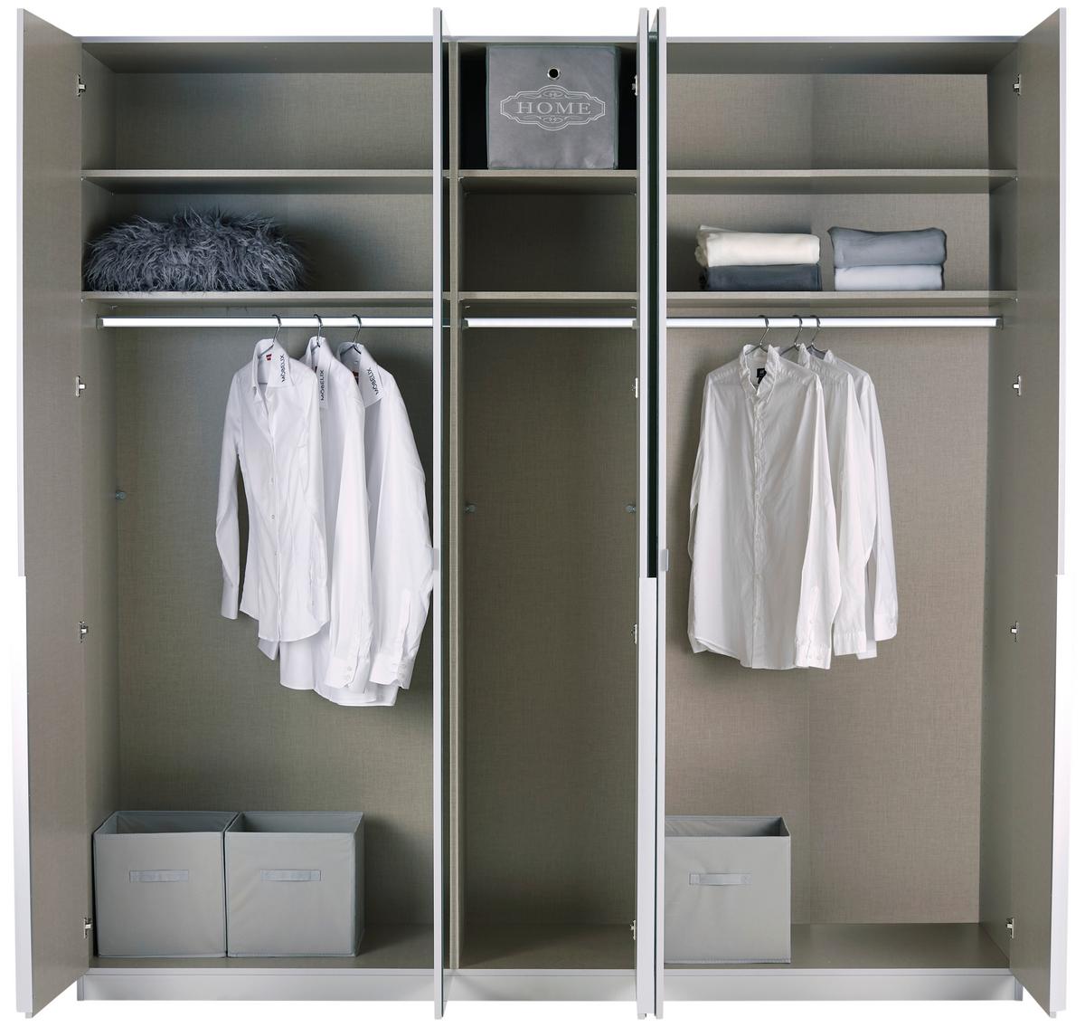 DULAP USI ROTATIVE ALABAMA - argintiu/alb, Modern, material pe bază de lemn (226/229/54cm) - Modern Living
