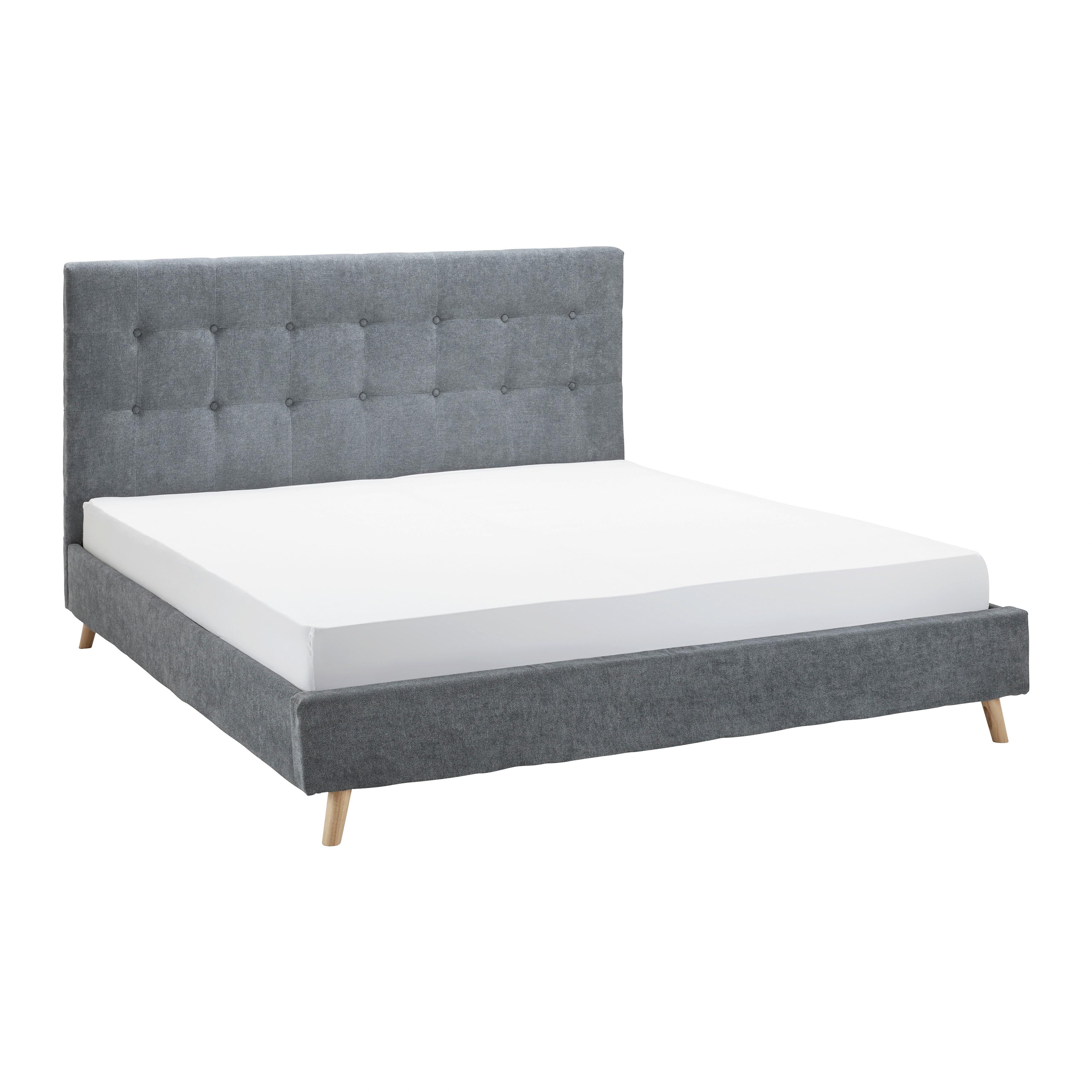 Polsterbett Ronja ca. 180x200 cm Grau - Naturfarben/Grau, MODERN, Holz/Textil (180/200cm) - Bessagi Home