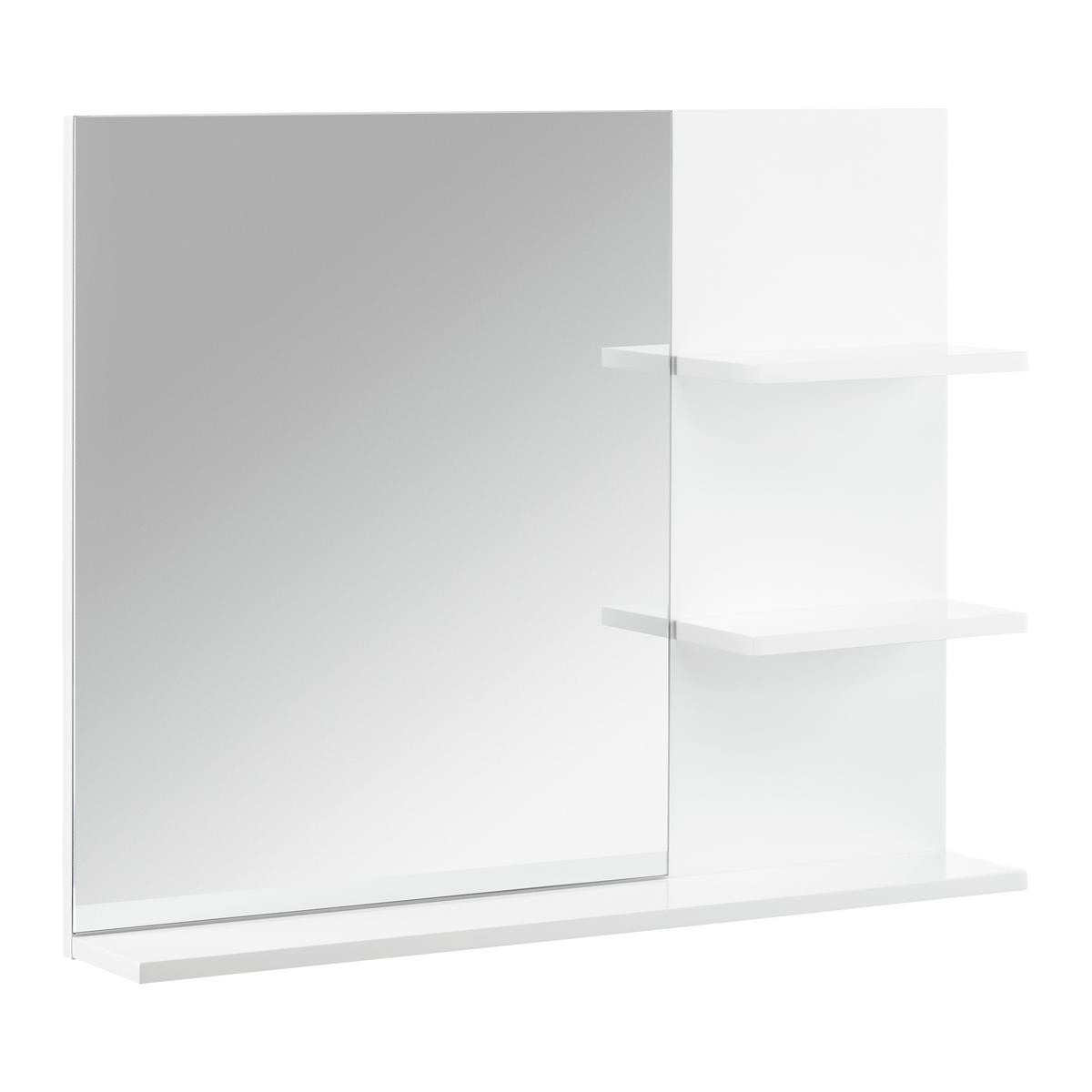 Badezimmerspiegel Tia Weiß - Weiß, MODERN, Glas (60/48/10cm) - Bessagi Home