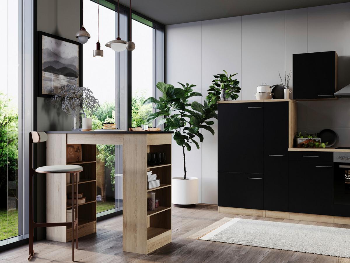 Barska Miza Merle, Barva Hrasta, Črna, 103x50cm - črna/barve hrasta, Design, leseni material (103/50/115cm) - Respekta