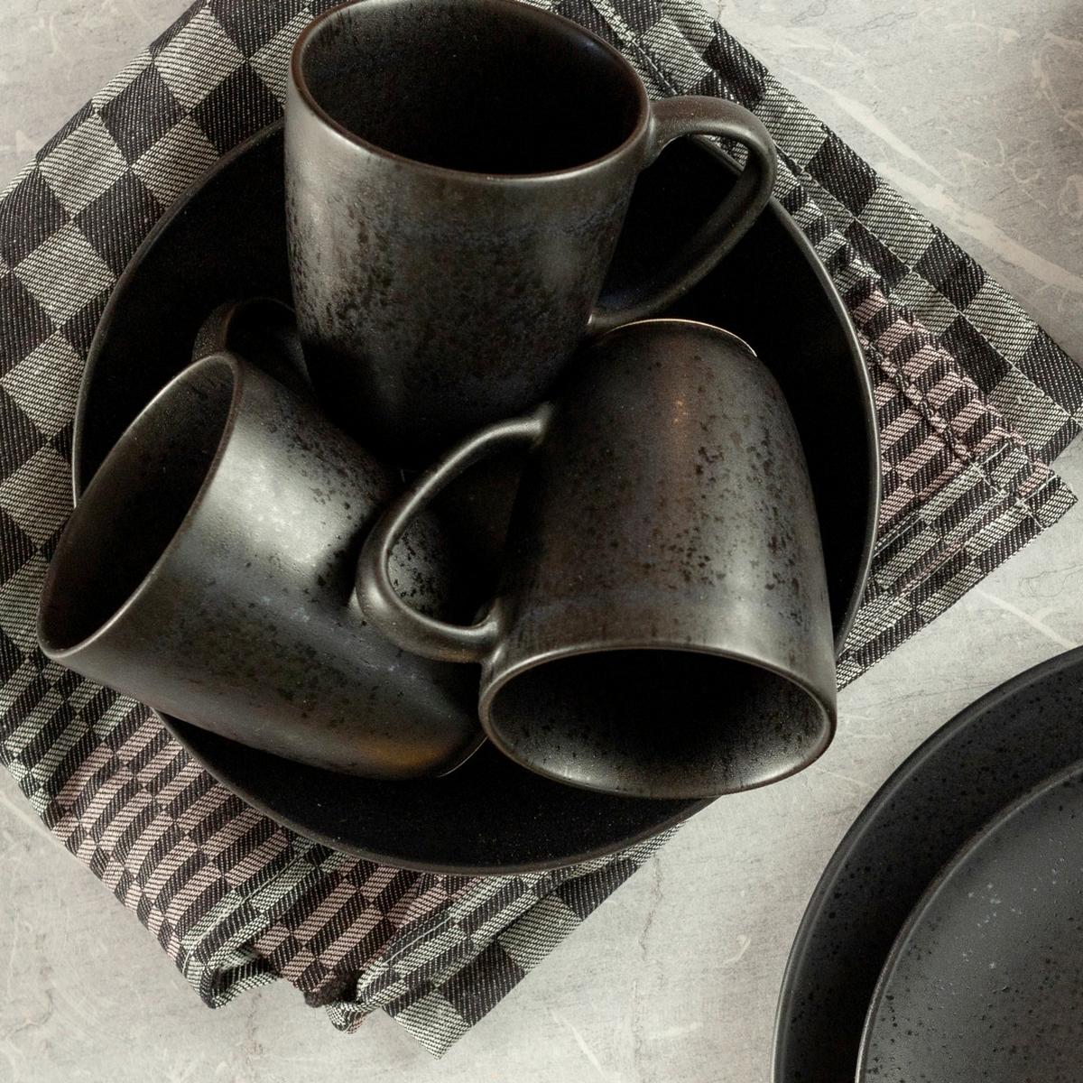 TASSENSET 935549 ESSENTIAL KAFFEEBECHER - Schwarz, Basics, Keramik (9/11cm) - Mäser