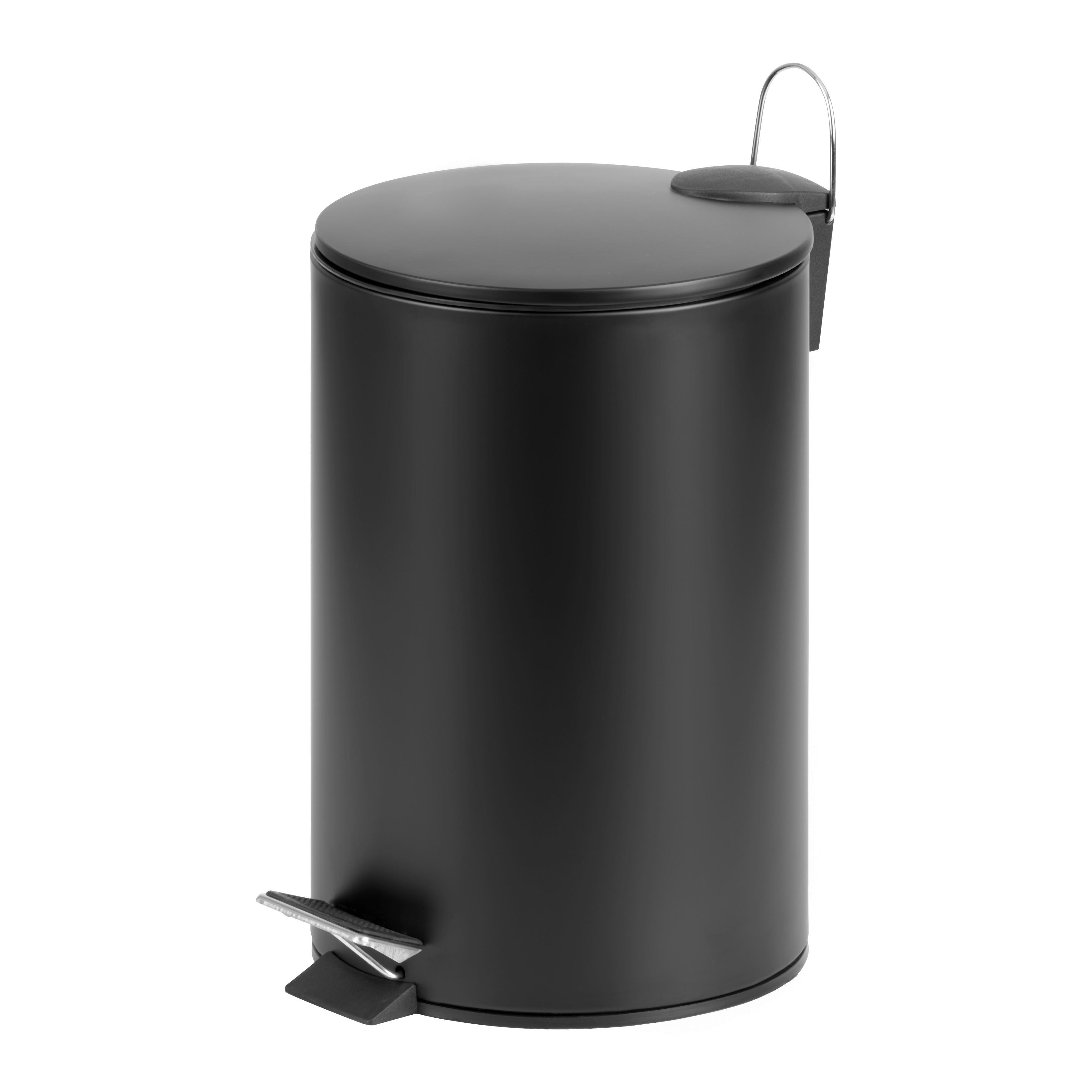 Treteimer James Schwarz Ca. 12 L - črna, Moderno, kovina/umetna masa - Mömax