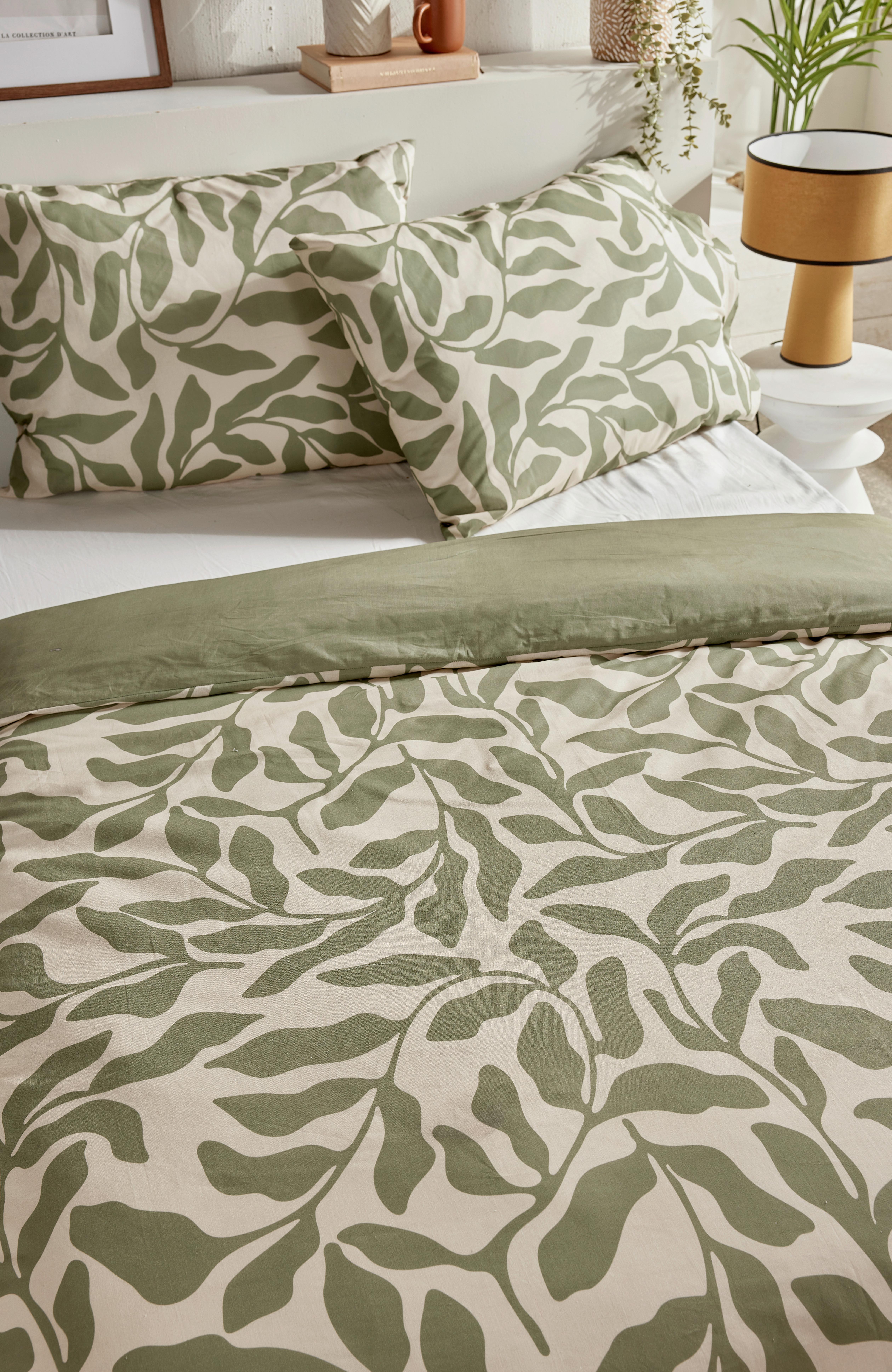 Ágyneműhuzat-garnitúra 3 Részes Leaf - világoszöld, Modern, textil (140/200cm)