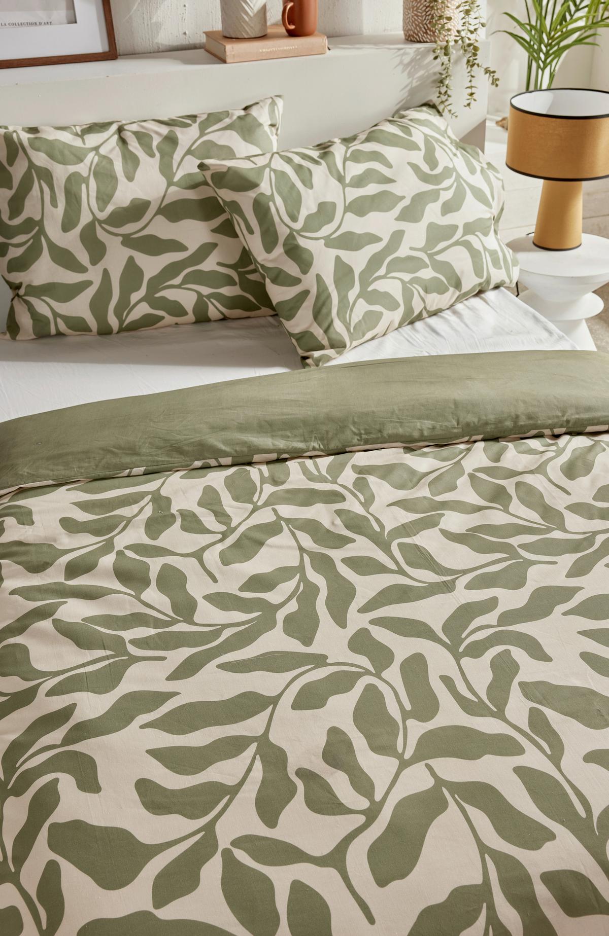 Ágyneműhuzat-garnitúra 3 Részes Leaf - világoszöld, Modern, textil (140/200cm)