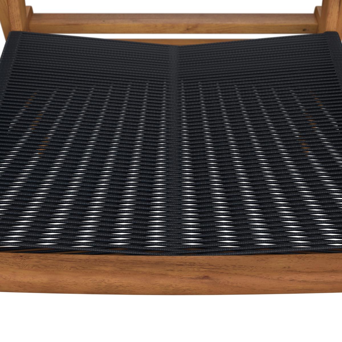 Loungegarnitur Enrica Schwarz/Akazie Rope - Schwarz/Akaziefarben, MODERN, Holz/Kunststoff (120/84/70cm) - Bessagi Garden