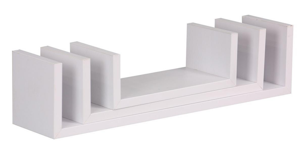 Wandboardset U-Bord in Weiss 3-teilig - Weiss, Konventionell, Holzwerkstoff (42-32-22/9,5/10-8,5-7cm) - Mömax