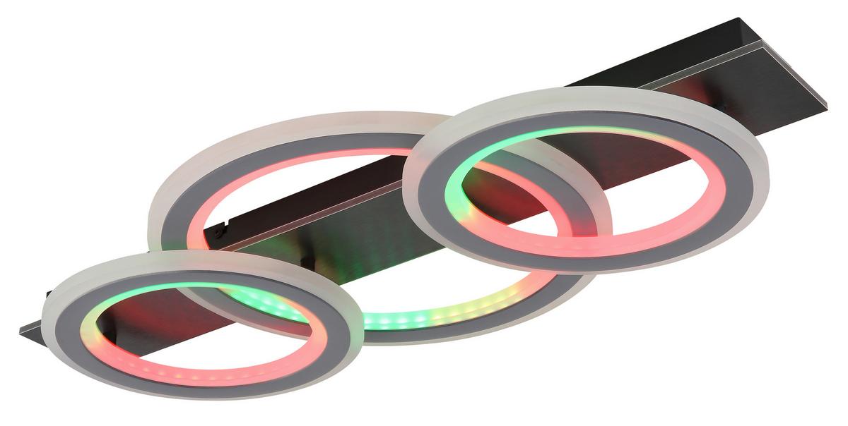 Led Stropna Svjetiljka Jayden - siva/svijetlo siva, Design, metal/plastika (73/37/8cm) - Globo