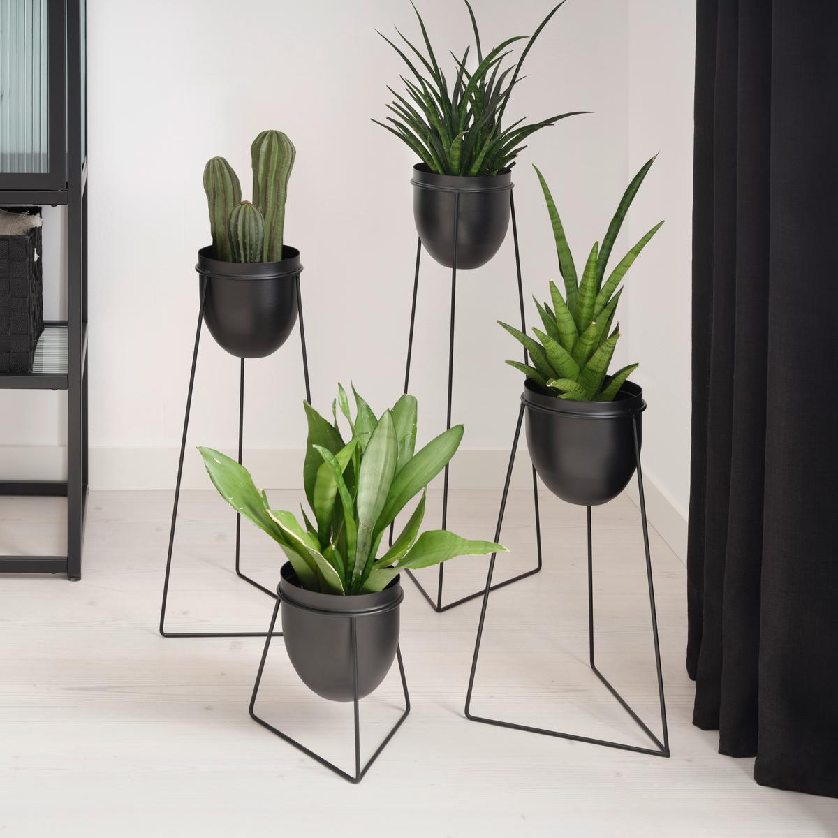 Kaspó Urbanus - fekete, Basics, fém (24/50cm) - Modern Living