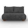 BÄDDSOFFA BELLA - mörkgrå/naturfärgad, Modern, metall/trä (141/77/85cm) - Bessagi Home