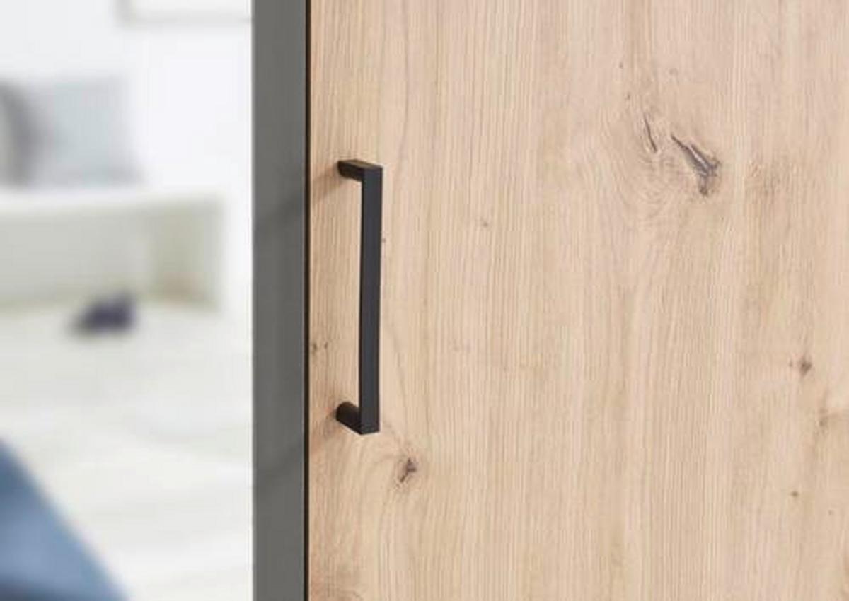 Ormar Za Odjeću Chicago - boje hrasta/antracit, Basics, staklo/drvni materijal (159/196/53,5cm) - MID.YOU