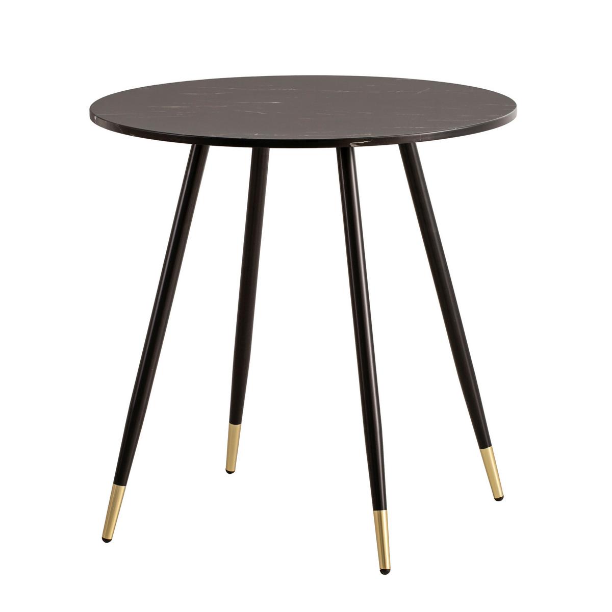 ESSTISCH WL6.873 - Goldfarben/Schwarz, Design, Holzwerkstoff/Metall (75/75/76cm) - Livetastic