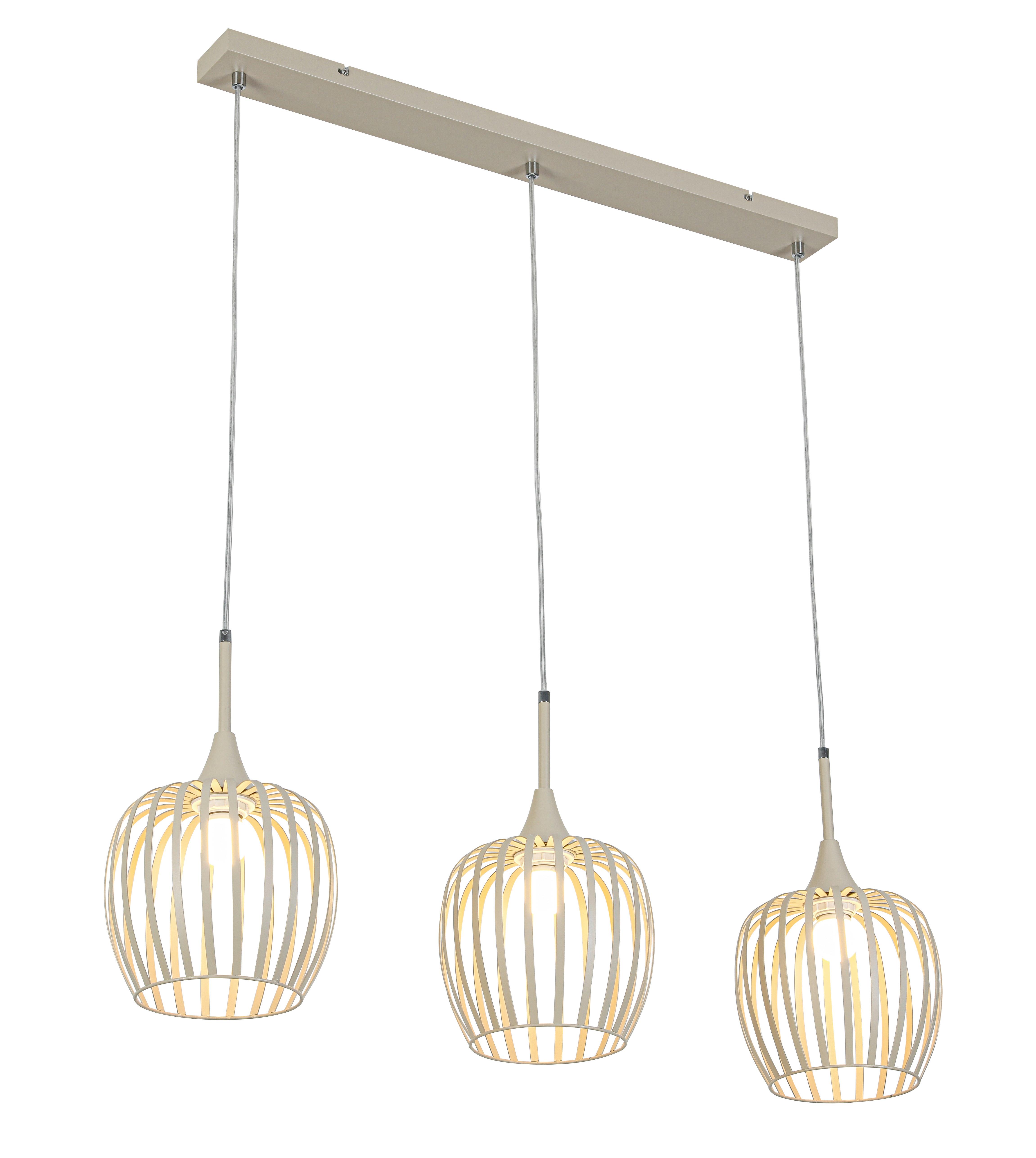 Hängeleuchte Martin Sandfarben max. 120 Watt - Sandfarben, MODERN, Kunststoff/Metall (90/21/150cm) - Mömax