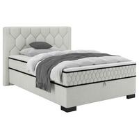 Boxbett Maya D Hellgrau ca. 140x200cm - Hellgrau/Schwarz, KONVENTIONELL, Holz/Holzwerkstoff (140/200cm) - Mömax