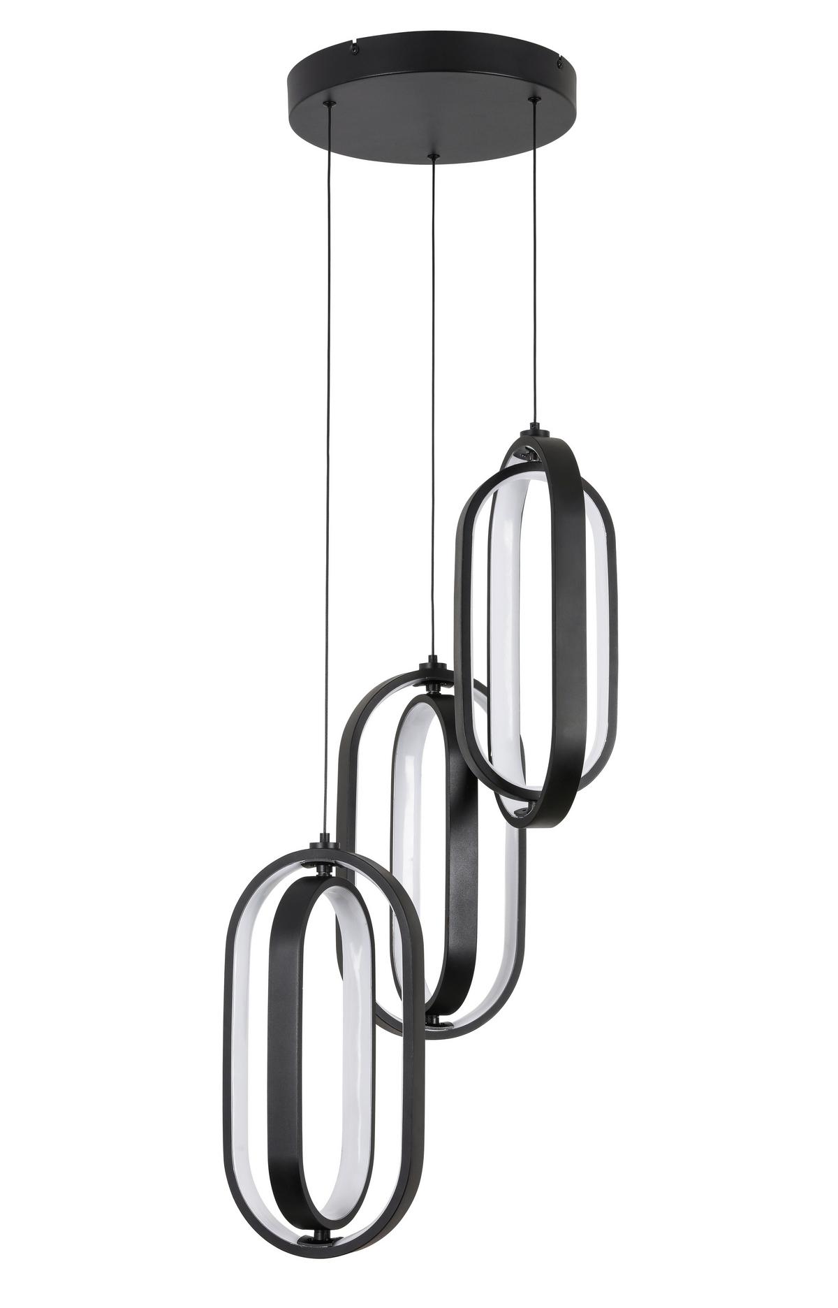 LAMPA WISZĄCA LED NIMA - czarny, Design, tworzywo sztuczne/metal (34/250cm) - Novel