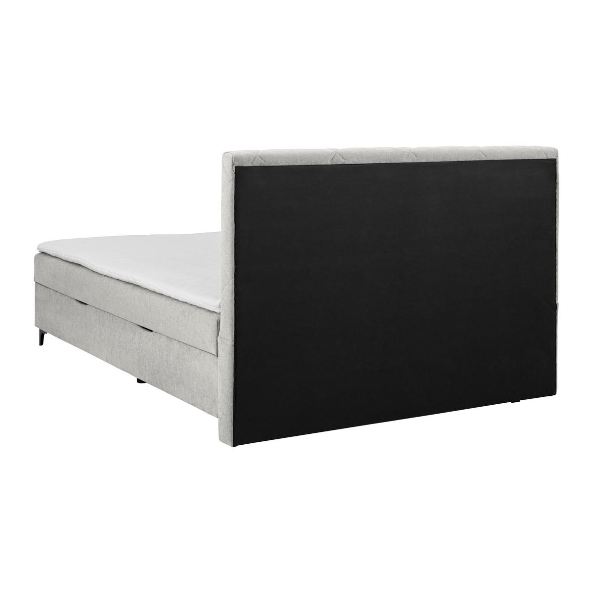 Boxbett Wind Hellgrau ca. 160x200cm - Hellgrau/Schwarz, KONVENTIONELL, Textil/Metall (160/200cm) - Mömax