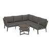 LOUNGEGRUPP MALOU - mörkgrå/antracit, Modern, metall/textil (218/68/76,5cm) - Bessagi Garden