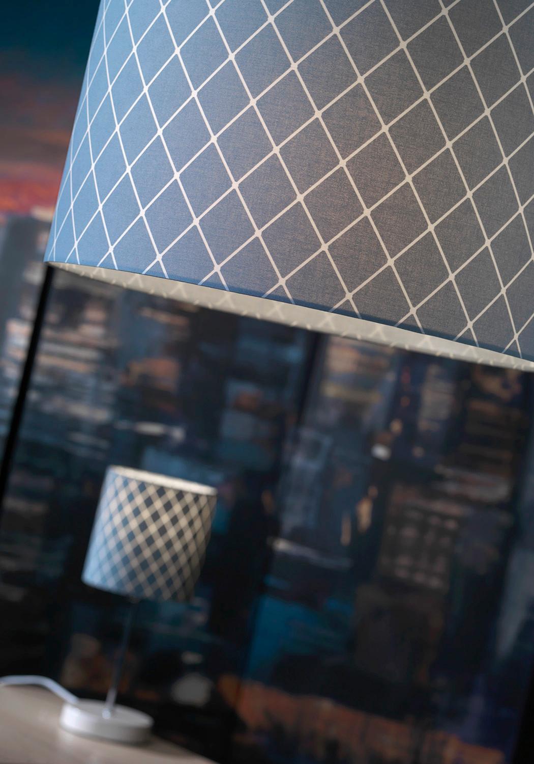Tischleuchte Noah Blau/Weiß max. 6 Watt - Blau/Weiß, KONVENTIONELL, Textil/Metall (15/35cm)