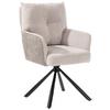 Armlehnstuhl Sophie Beige - Beige/Schwarz, Modern, Textil/Metall (60/93/67cm) - Premium Living