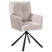 Armlehnstuhl Sophie Beige - Beige/Schwarz, Modern, Textil/Metall (60/93/67cm) - Premium Living