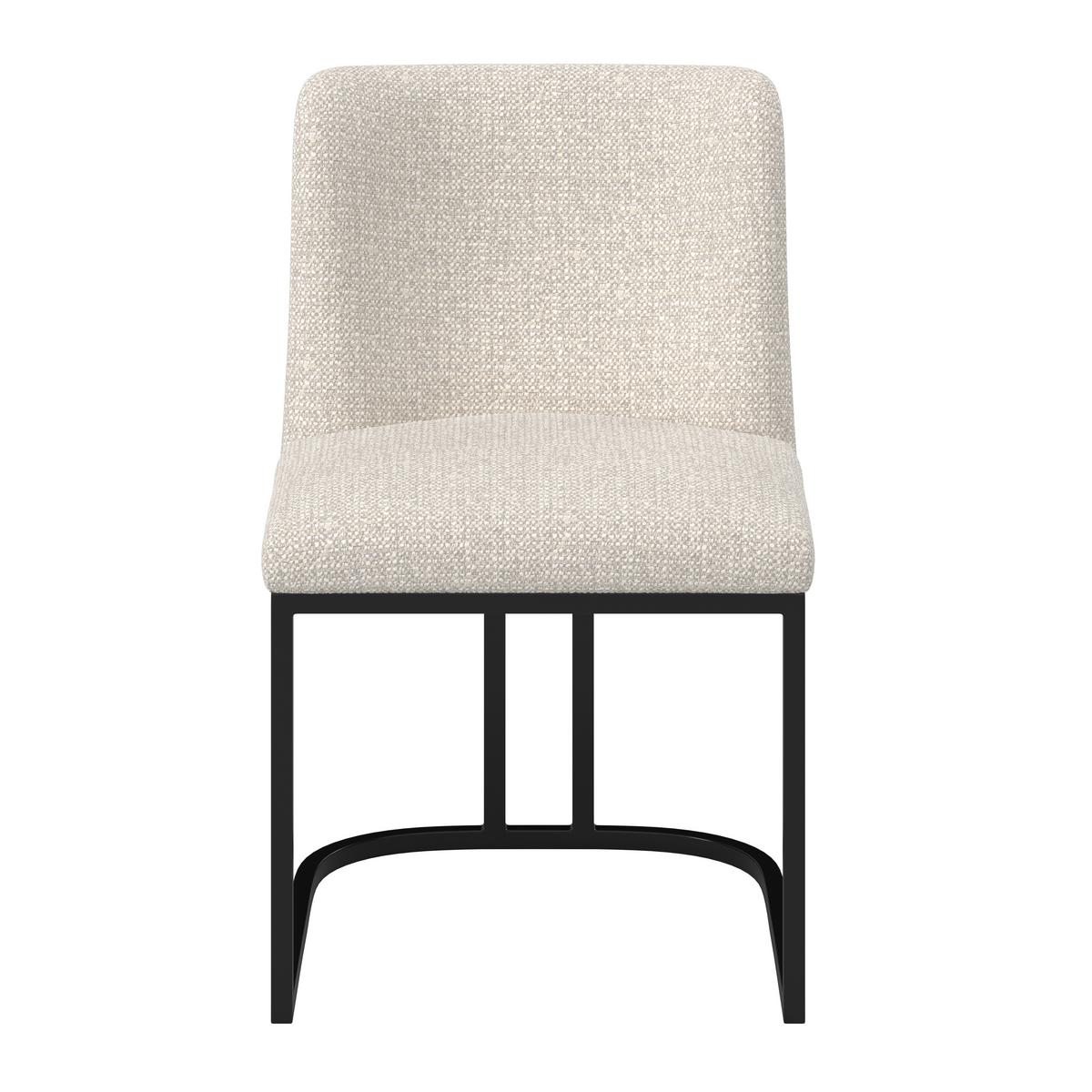 Stuhl Liara Hellgrau Webstoff Gepolstert - Hellgrau/Schwarz, MODERN, Holz/Textil (52/81,5/57cm) - Bessagi Home