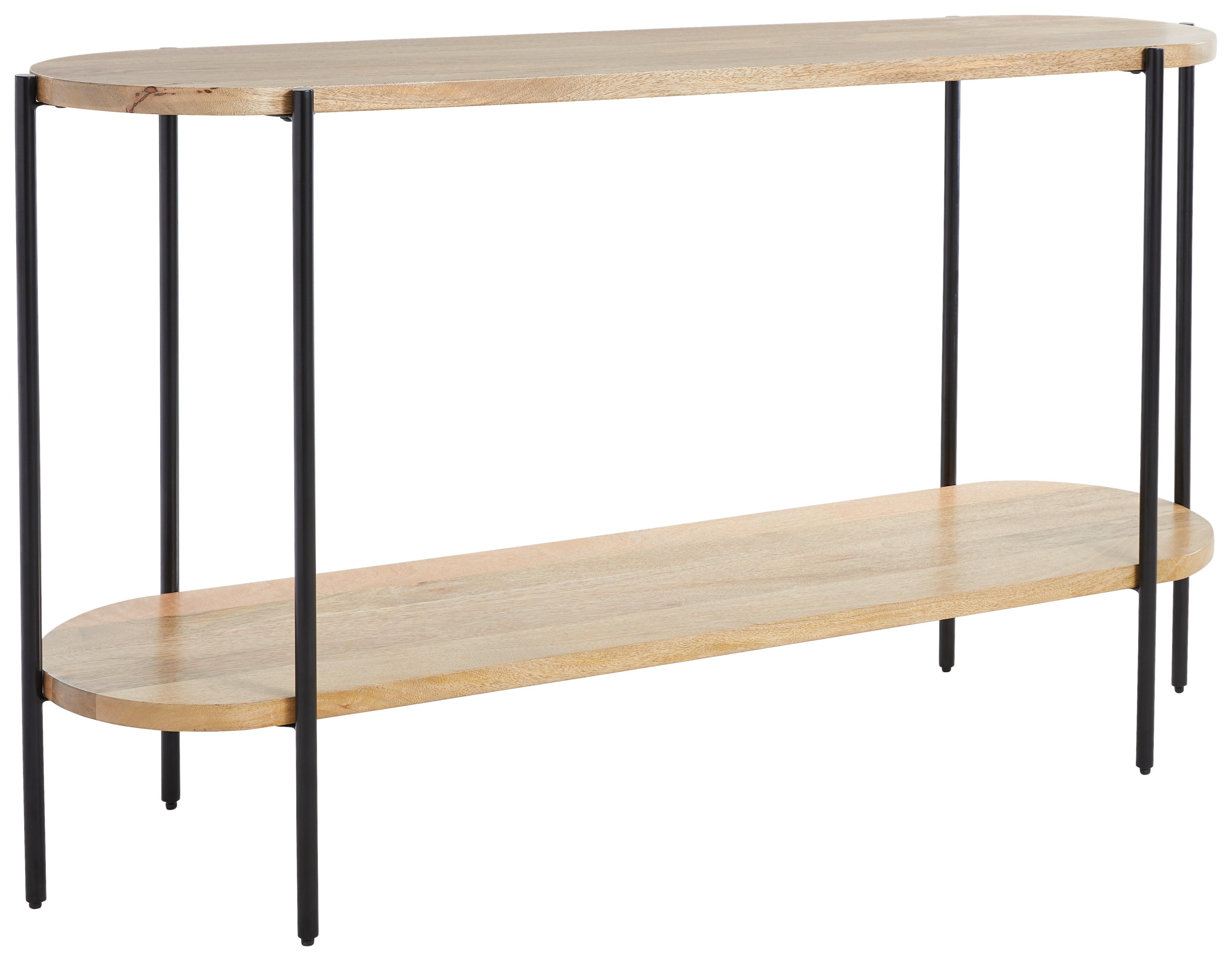 STÓŁ KONSOLA LTZ-312 - czarny/jasnobrązowy, Trend, metal/drewno (140/80/40cm) - Livetastic