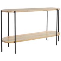 STÓŁ KONSOLA LTZ-312 - czarny/jasnobrązowy, Trend, metal/drewno (140/80/40cm) - Livetastic